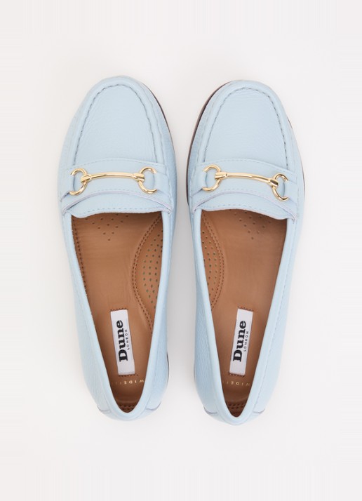 Dune London Glenny loafer van leer - detail 4 lichtblauw