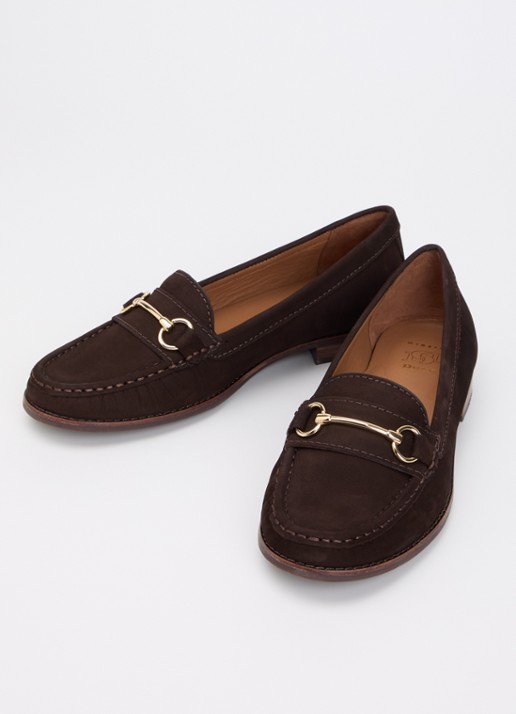 Dune London Glenny loafer van leer - detail bruin
