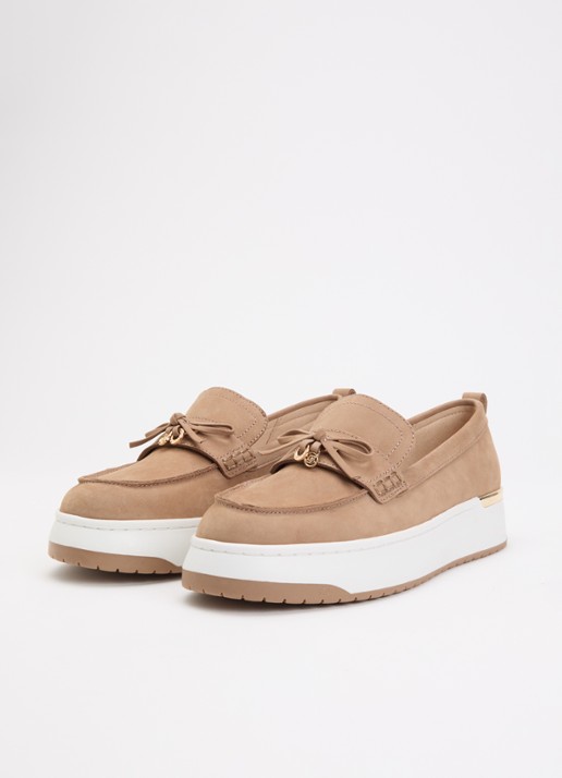 Dune London Glide loafer van leer - detail 3 lichtbruin