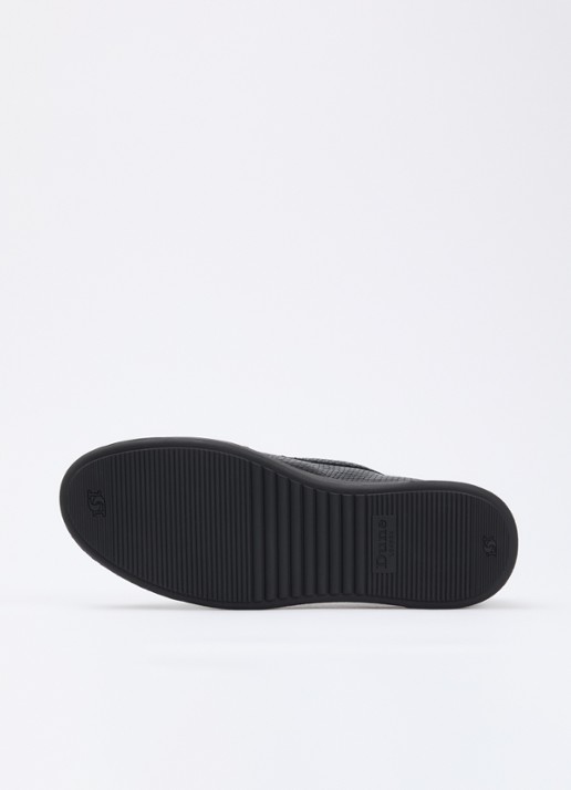 Dune London Glissade loafer van leer met franjes - detail 4 zwart