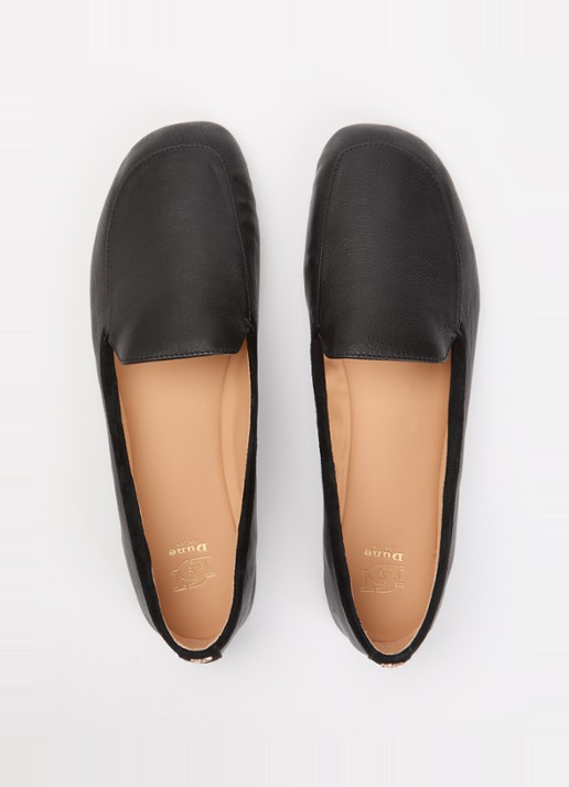 Dune London Gosette loafer van leer met details van suède - detail 4 zwart