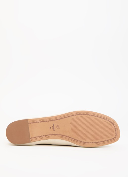 Dune London Gosette loafer van leer met details van suède - detail 3 ivoor