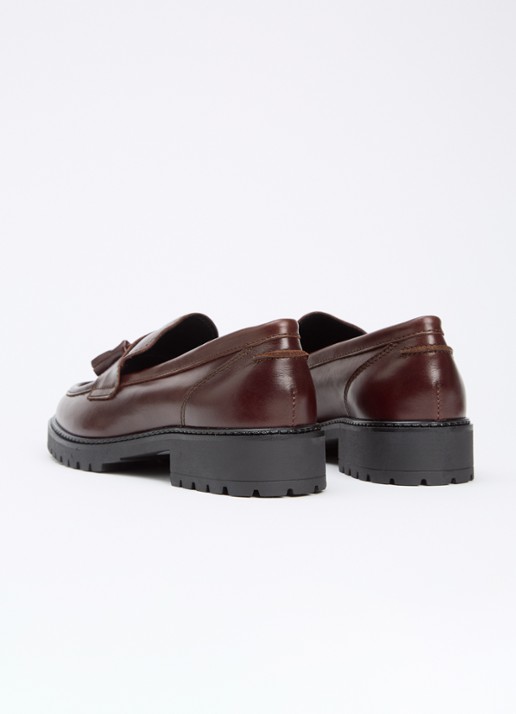 Dune London Gracelyn loafer van leer  - achterkant 2 roodbruin