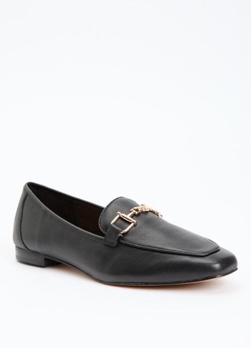 Dune London Grained loafer - voorkant 2 zwart