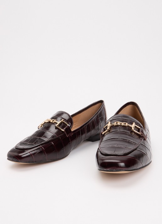 Dune London Grained loafer - detail 2 bordeauxrood