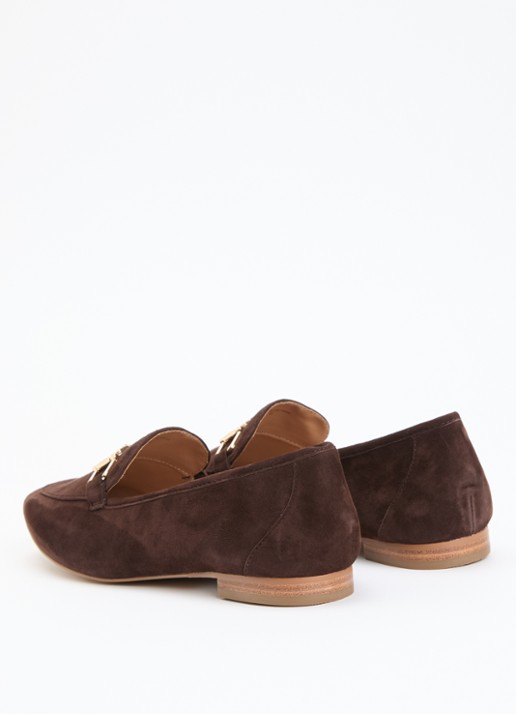 Dune London Grained loafer - achterkant 5 donkerbruin