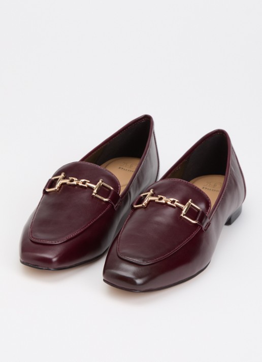 Dune London Grained loafer - detail 2 roodbruin
