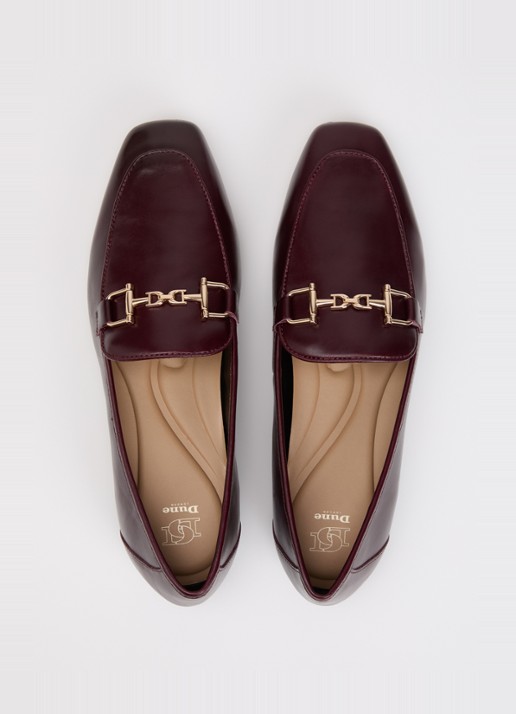 Dune London Grained loafer - detail 3 roodbruin