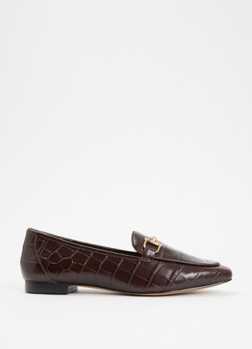 Dune London Grained loafer - voorkant 4 bruin