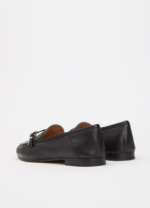 Dune London Greya loafer van leer met gespdetail - achterkant 5 zwart
