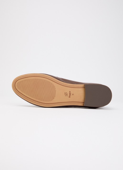 Dune London Greya loafer van leer met gespdetail - detail 5 donkerbruin