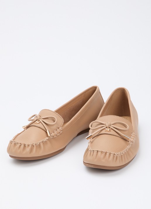 Dune London Grier mocassin van leer - detail 3 donkerbeige