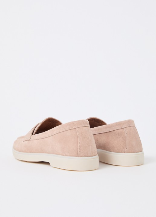 Dune London Grinning loafer van suède - achterkant oudroze