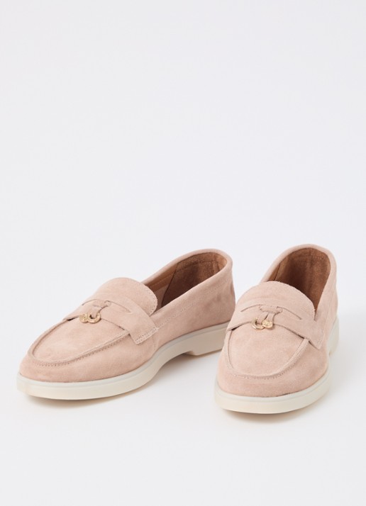 Dune London Grinning loafer van suède - detail 3 oudroze