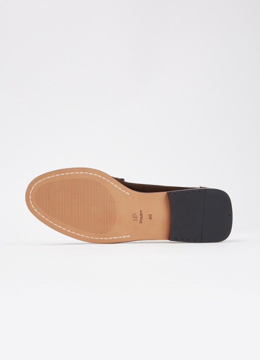 Dune London Grisella loafer van leer - detail 4 donkerbruin