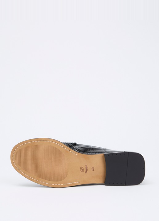 Dune London Grisella loafer van leer - detail 3 zwart