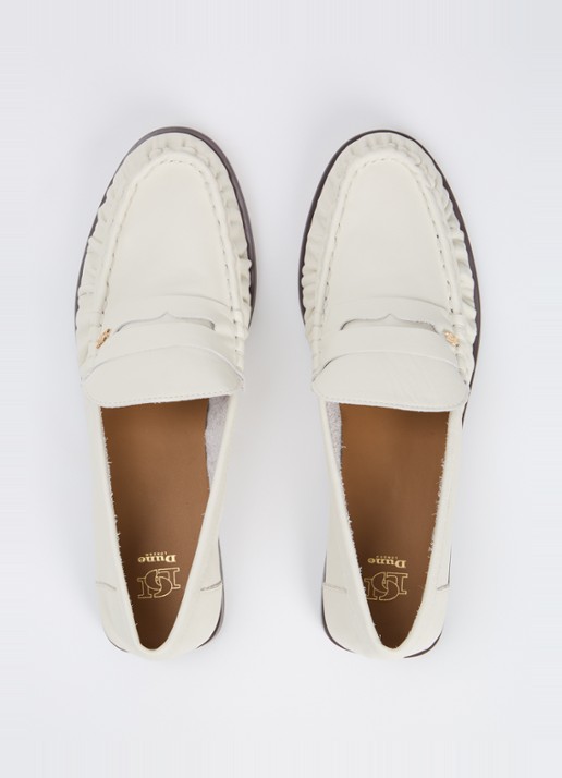 Dune London Grisella loafer van leer - detail 2 creme