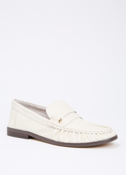 Dune London Grisella loafer van leer - voorkant 4 creme