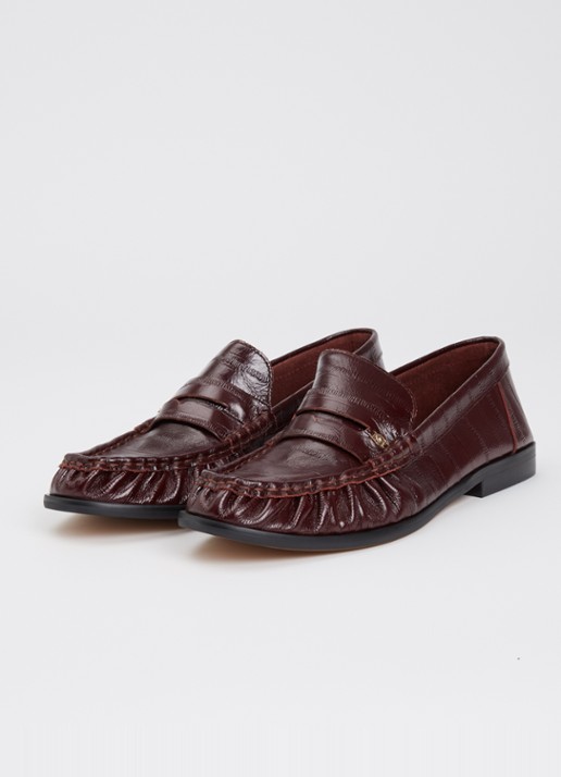 Dune London Grisella loafer van leer - detail 2 aubergine