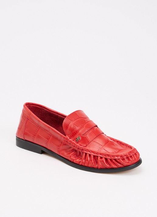 Dune London Grisella loafer van leer - voorkant 4 rood