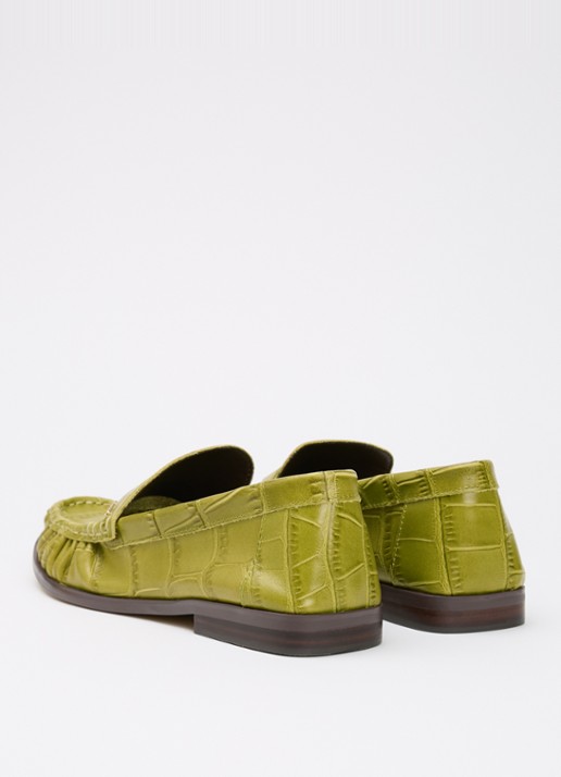 Dune London Grisella loafer van leer - achterkant 5 groen