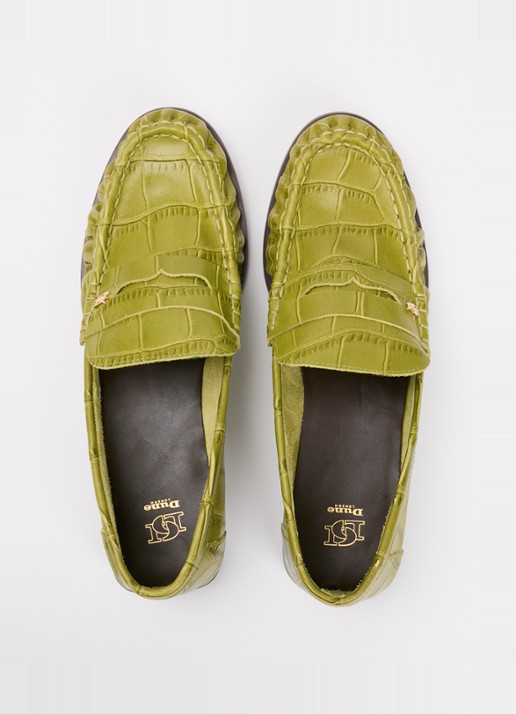 Dune London Grisella loafer van leer - detail 3 groen