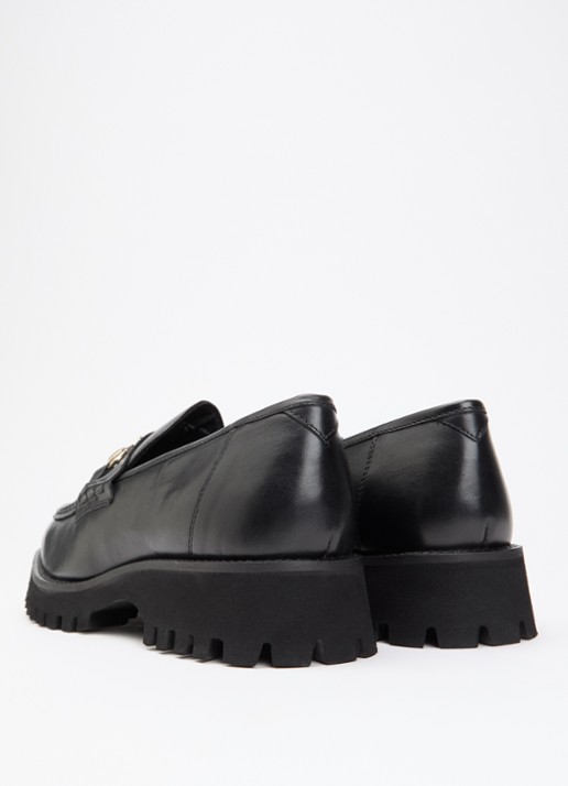 Dune London Grissinis T loafer van leer - achterkant zwart