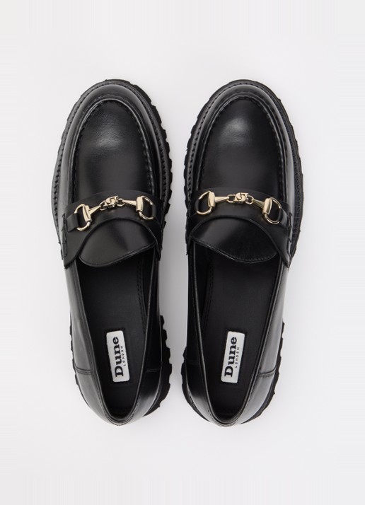 Dune London Grissinis T loafer van leer - detail 3 zwart