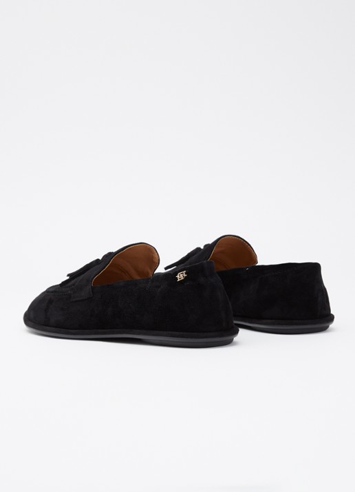 Dune London Grounding loafer van suède - achterkant zwart