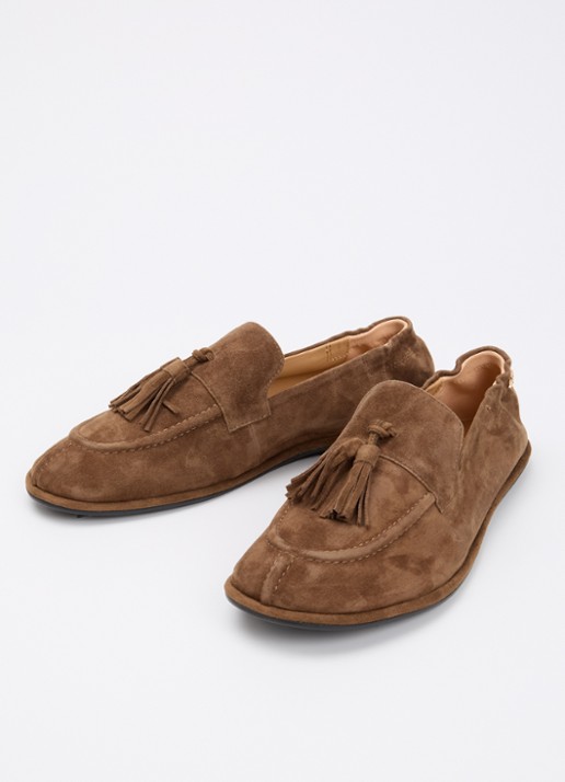 Dune London Grounding loafer van suède - detail 3 cognac