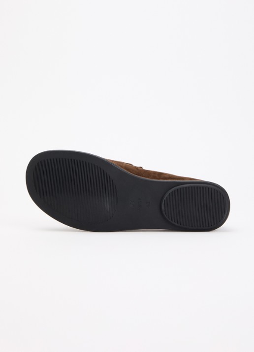 Dune London Grounding loafer van suède - detail 5 donkerbruin