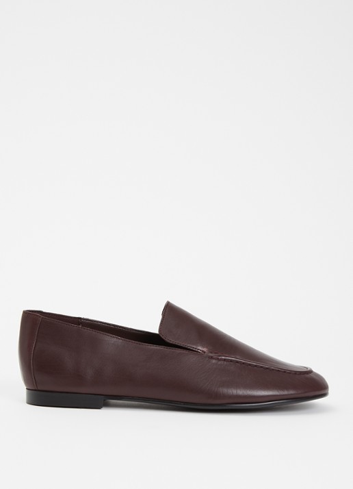 Dune London Gurl loafer van leer - voorkant bordeauxrood