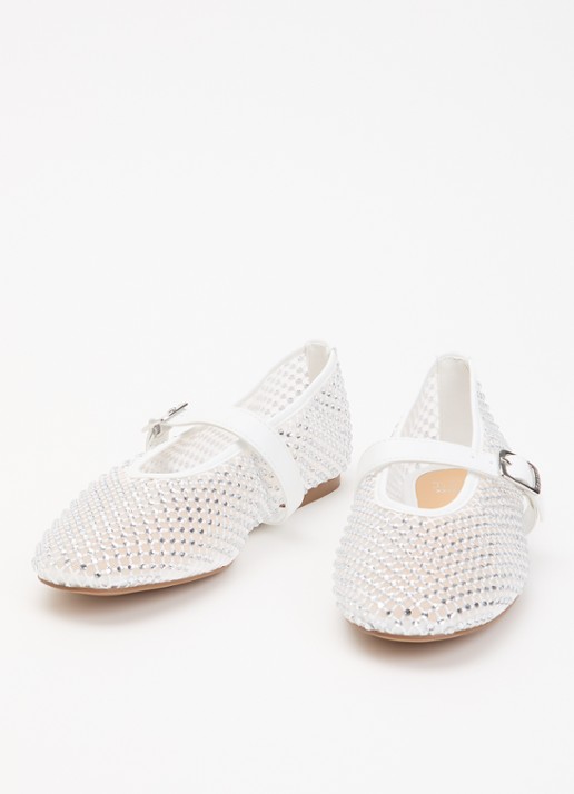 Dune London Haislee ballerina met gestrikt detail - detail 3 wit