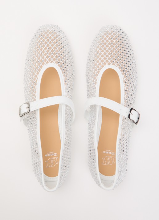 Dune London Haislee ballerina met gestrikt detail - detail 4 wit