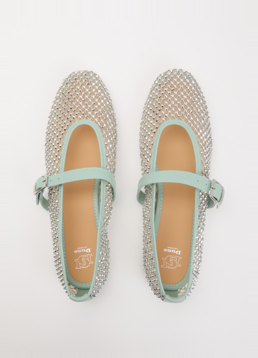 Dune London Haislee ballerina met gestrikt detail - detail 4 lindegroen