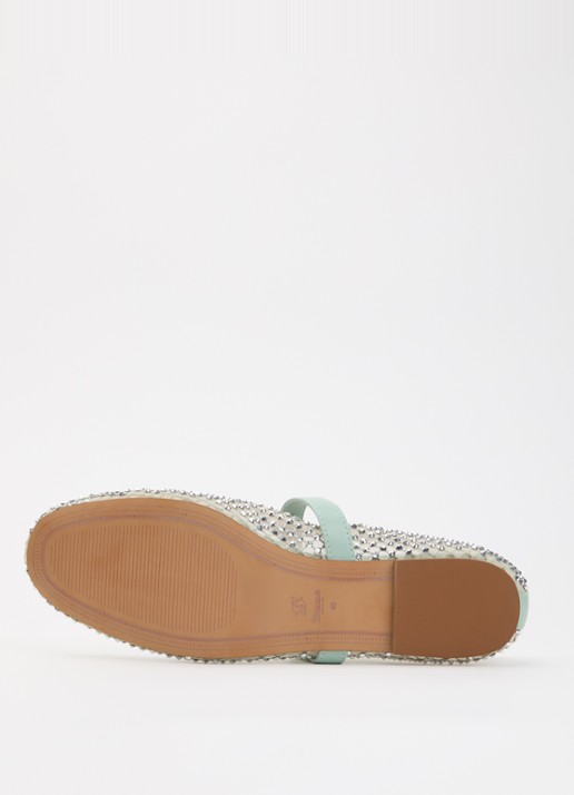 Dune London Haislee ballerina met gestrikt detail - detail 5 lindegroen