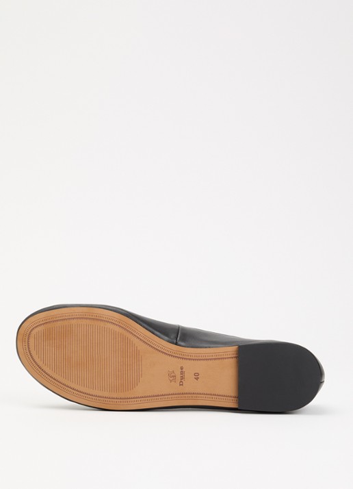 Dune London Hali ballerina van leer met strikdetail - detail 4 zwart