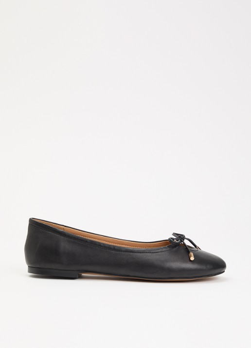 Dune London Hali ballerina van leer met strikdetail
