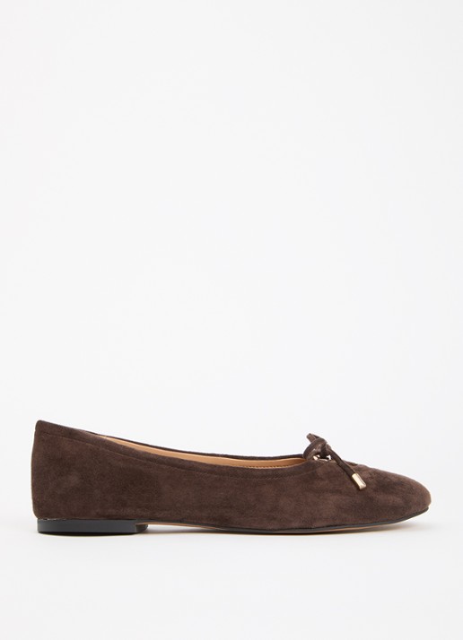 Dune London Hali ballerina van leer met strikdetail