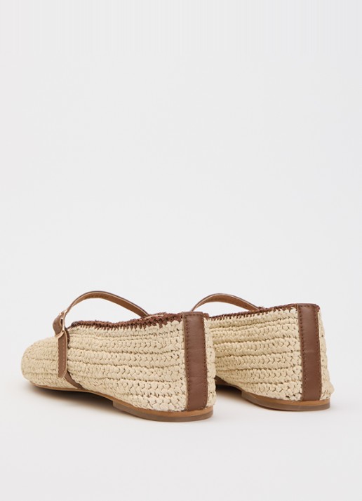 Dune London Haloha ballerina - achterkant 2 beige