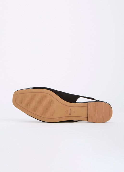 Dune London Hanna slingback van suède - detail 3 zwart