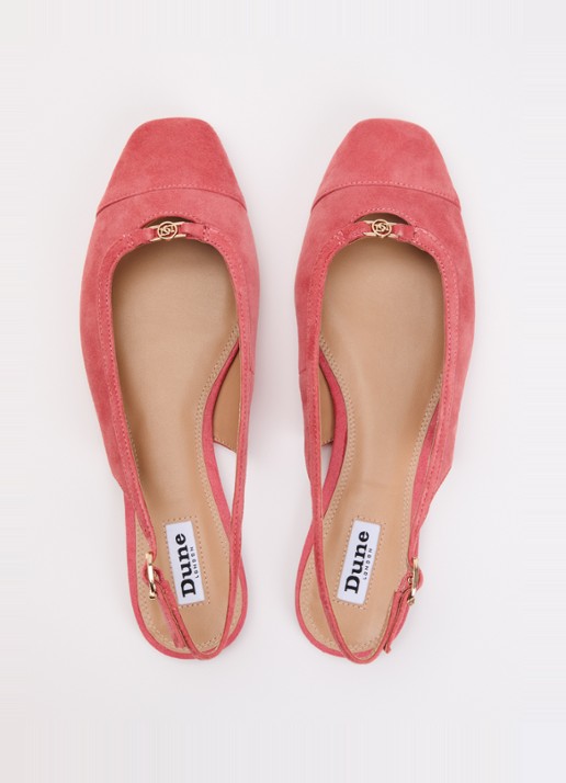 Dune London Hanna slingback van suède - detail 4 oudroze