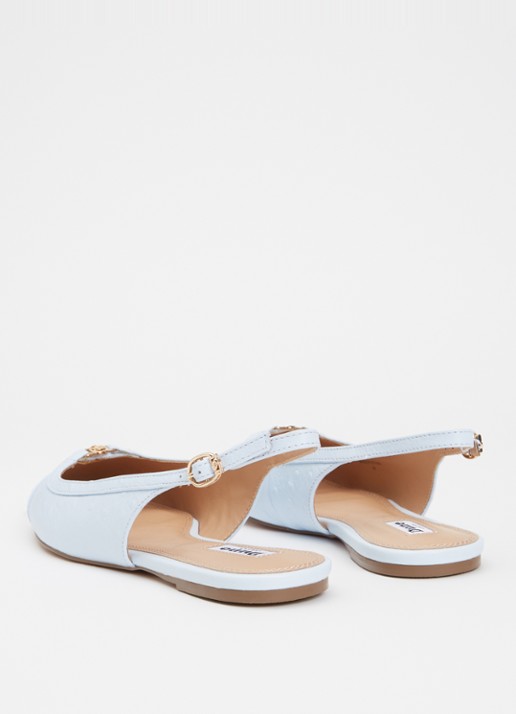 Dune London Hanna slingback van suède - achterkant 2 lichtblauw