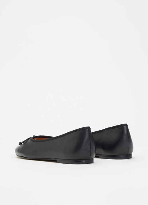 Dune London Harllowe ballerina van leer - achterkant 5 zwart