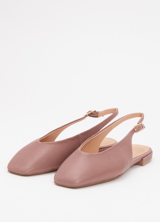 Dune London Heartbeat slingback van leer - detail 2 oudroze