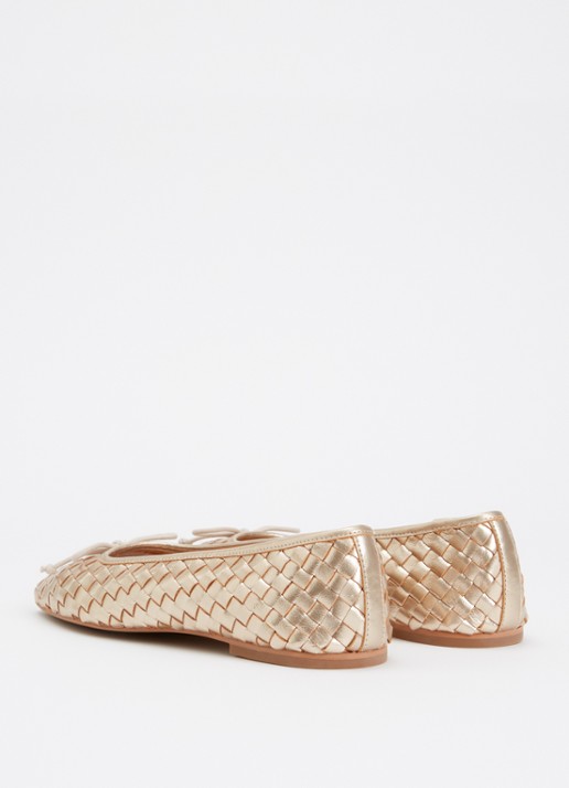 Dune London Heat ballerina - achterkant goud