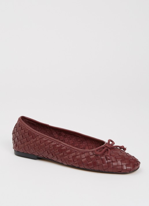 Dune London Heat ballerina - voorkant bordeauxrood