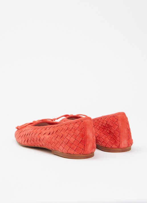 Dune London Heat ballerina - achterkant 5 donkeroranje