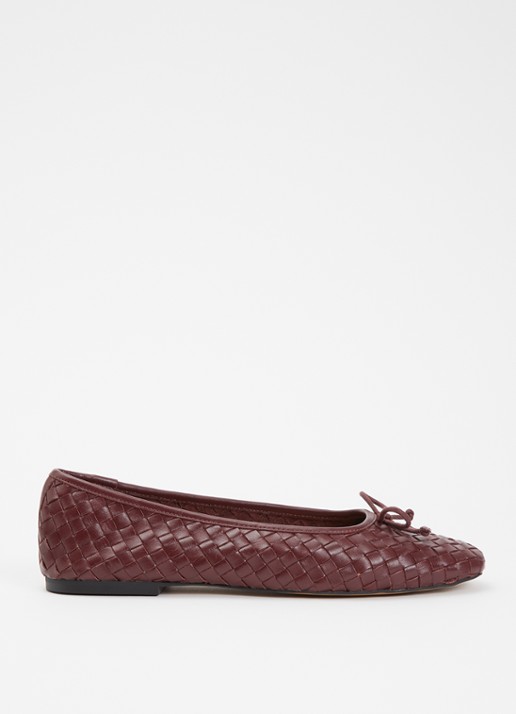 Dune London Heat ballerina - voorkant 9 bordeauxrood