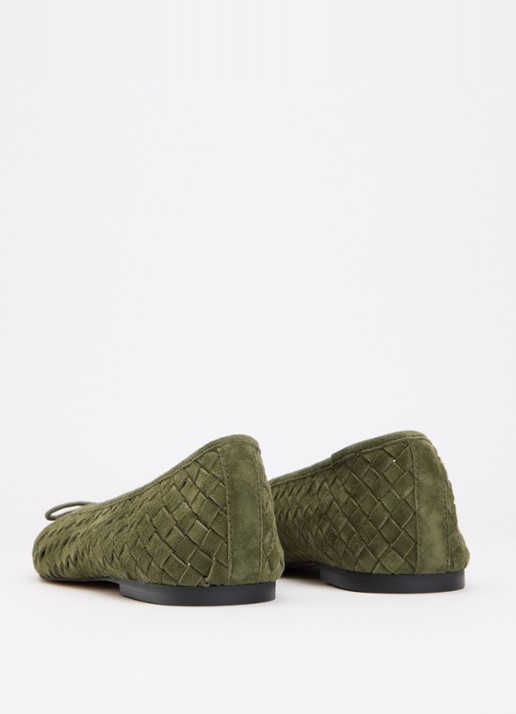 Dune London Heat ballerina - achterkant legergroen